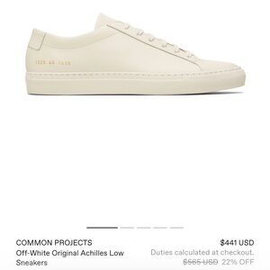 Woman by Common Projects Cream Achilles Low Sneakers